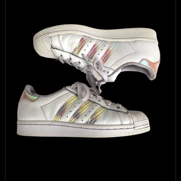 Adidas Superstar Big Kids Iridescent Sneakers 4.5 - Picture 3 of 8